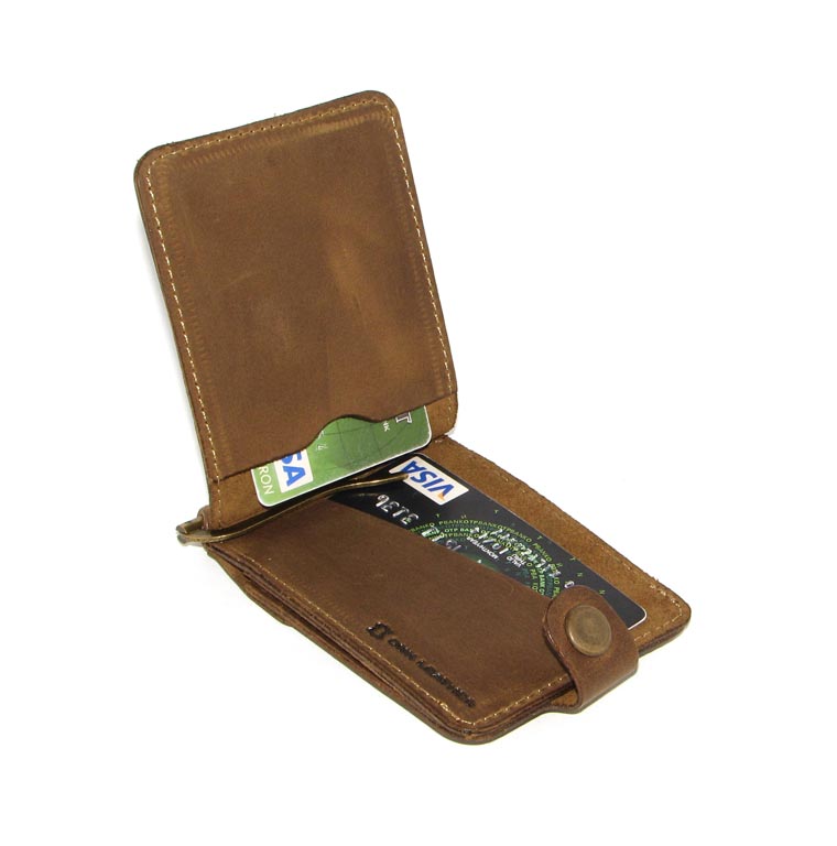 Шкіряний Затиск для Грошей DNK Leather Затиск-H з монетником оливковий Шкіряний Затиск для Грошей DNK Leather Затиск-H з монетником оливковий